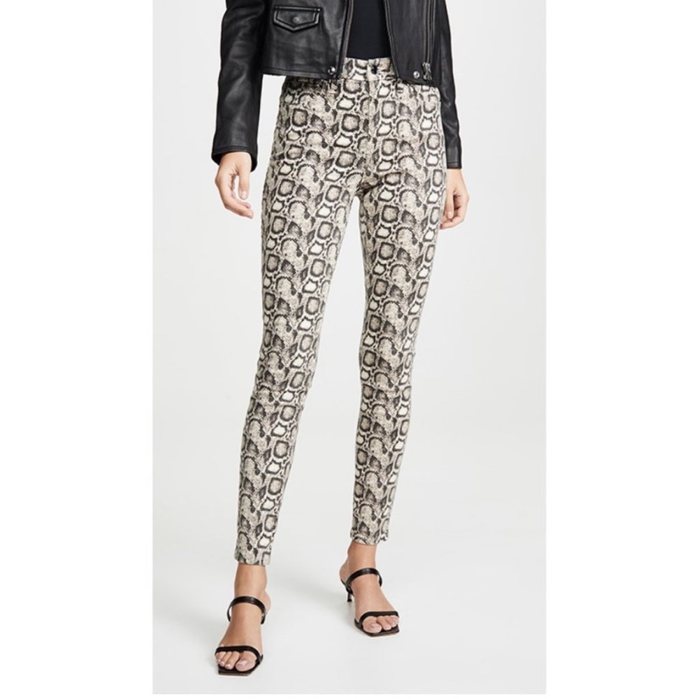 Good American Good Legs Snake Print High Waist‎ Stretch Denim Skinny Jeans